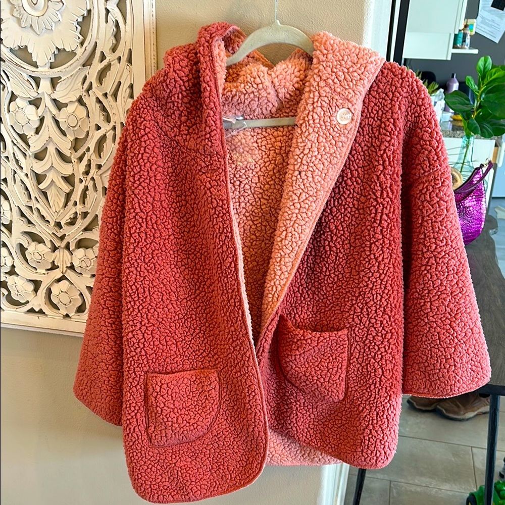 Cozy Pink and Coral Sherpa Jacket